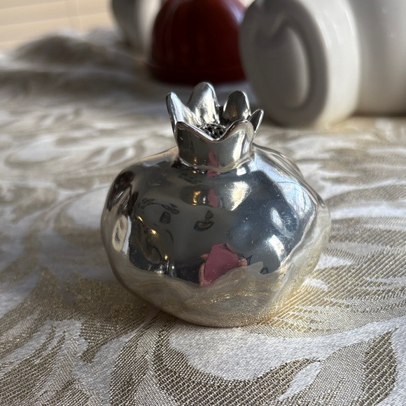 Sterling Silver Plated and Red Pomegranate Decor - Picture 3 of 3